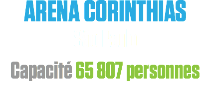 ARENA CORINTHIAS
São Paulo
Capacité 65 807 personnes
