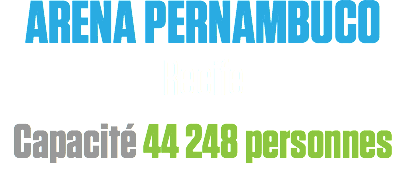 ARENA PERNAMBUCO
Recife
Capacité 44 248 personnes
